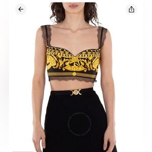 Versace Gold and Black Baroque Bralette